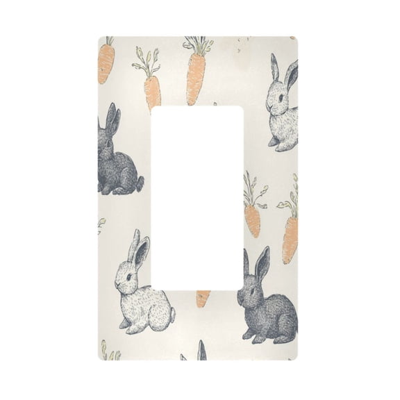 Yayeee Rocker Switch Wall Plate 1-Gang 4.6"x2.9" Home Decorative Outlet Cover, Adorable Bunnies