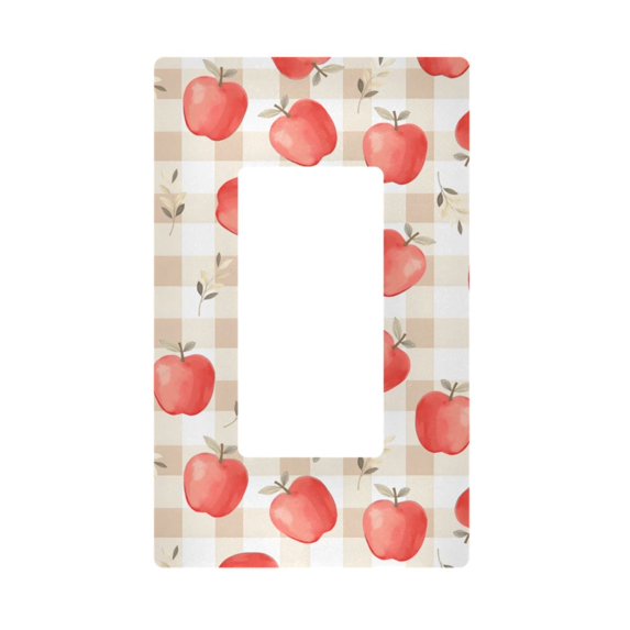 Yayeee Rocker Switch Wall Plate 1-Gang 4.6"x2.9" Home Decorative Outlet Cover, Apple Plaid Pattern