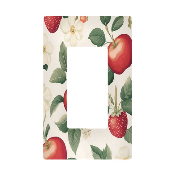 Yayeee Rocker Switch Wall Plate 1-Gang 4.6"x2.9" Home Decorative Outlet Cover, Apples Flower Pattern
