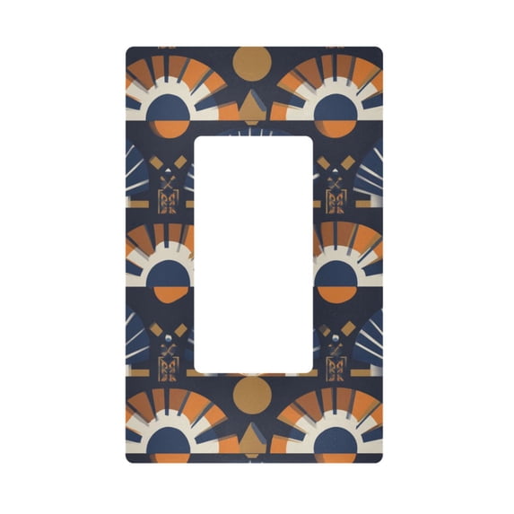 Yayeee Rocker Switch Wall Plate 1-Gang 4.6"x2.9" Home Decorative Outlet Cover, Art Geometric Pattern