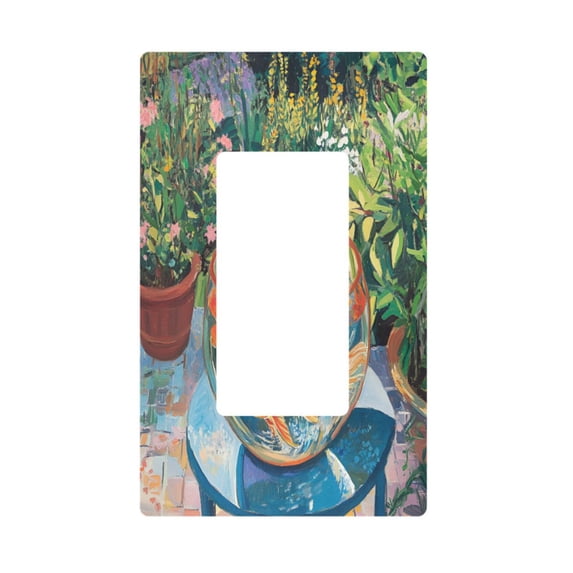 Yayeee Rocker Switch Wall Plate 1-Gang 4.6"x2.9" Home Decorative Outlet Cover, Art Goldfish Bowl