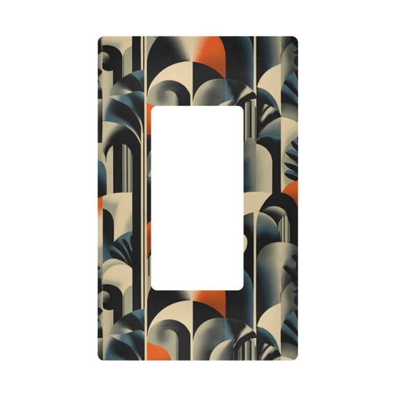 Yayeee Rocker Switch Wall Plate 1-Gang 4.6"x2.9" Home Decorative Outlet Cover, Art Leaves Pattern