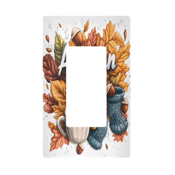 Yayeee Rocker Switch Wall Plate 1-Gang 4.6"x2.9" Home Decorative Outlet Cover, Autumn Day Pattern