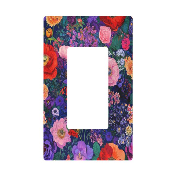 Yayeee Rocker Switch Wall Plate 1-Gang 4.6"x2.9" Home Decorative Outlet Cover, Beautiful Floral Pattern