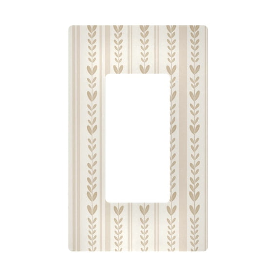 Yayeee Rocker Switch Wall Plate 1-Gang 4.6"x2.9" Home Decorative Outlet Cover, Beige Abstract Pattern