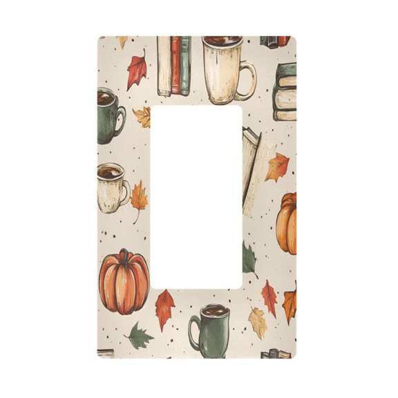Yayeee Rocker Switch Wall Plate 1-Gang 4.6"x2.9" Home Decorative Outlet Cover, Beige Fall Coffee