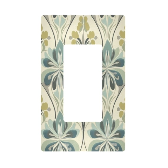 Yayeee Rocker Switch Wall Plate 1-Gang 4.6"x2.9" Home Decorative Outlet Cover, Beige Floral Pattern
