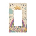thumbnail image 1 of Yayeee Rocker Switch Wall Plate 1-Gang 4.6"x2.9" Home Decorative Outlet Cover, Beige Rainbow, 1 of 6