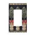 thumbnail image 1 of Yayeee Rocker Switch Wall Plate 1-Gang 4.6"x2.9" Home Decorative Outlet Cover, Beige Striped Trees, 1 of 6