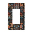 thumbnail image 1 of Yayeee Rocker Switch Wall Plate 1-Gang 4.6"x2.9" Home Decorative Outlet Cover, Black Geometric, 1 of 6