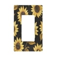 thumbnail image 1 of Yayeee Rocker Switch Wall Plate 1-Gang 4.6"x2.9" Home Decorative Outlet Cover, Black Sunflower Pattern, 1 of 6