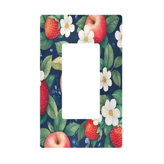 Yayeee Rocker Switch Wall Plate 1-Gang 4.6"x2.9" Home Decorative Outlet Cover, Blue Apple Pattern