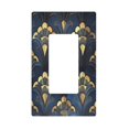 thumbnail image 1 of Yayeee Rocker Switch Wall Plate 1-Gang 4.6"x2.9" Home Decorative Outlet Cover, Blue Art Pattern, 1 of 6