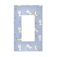 thumbnail image 1 of Yayeee Rocker Switch Wall Plate 1-Gang 4.6"x2.9" Home Decorative Outlet Cover, Blue Cartoon Rabbit Pattern, 1 of 6