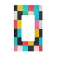 thumbnail image 1 of Yayeee Rocker Switch Wall Plate 1-Gang 4.6"x2.9" Home Decorative Outlet Cover, Blue Checkered Pattern, 1 of 6