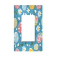 thumbnail image 1 of Yayeee Rocker Switch Wall Plate 1-Gang 4.6"x2.9" Home Decorative Outlet Cover, Blue Easter Bunny, 1 of 6