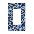 thumbnail image 1 of Yayeee Rocker Switch Wall Plate 1-Gang 4.6"x2.9" Home Decorative Outlet Cover, Blue Floral Leopard Pattern, 1 of 6