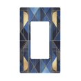 thumbnail image 1 of Yayeee Rocker Switch Wall Plate 1-Gang 4.6"x2.9" Home Decorative Outlet Cover, Blue Geometric Pattern, 1 of 6