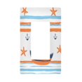 thumbnail image 1 of Yayeee Rocker Switch Wall Plate 1-Gang 4.6"x2.9" Home Decorative Outlet Cover, Blue Nautical Pattern, 1 of 6