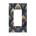 thumbnail image 1 of Yayeee Rocker Switch Wall Plate 1-Gang 4.6"x2.9" Home Decorative Outlet Cover, Blue Peacock Feathers Pattern, 1 of 6