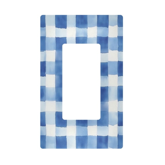 Yayeee Rocker Switch Wall Plate 1-Gang 4.6"x2.9" Home Decorative Outlet Cover, Blue Plain