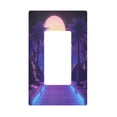thumbnail image 1 of Yayeee Rocker Switch Wall Plate 1-Gang 4.6"x2.9" Home Decorative Outlet Cover, Blue Road, 1 of 6