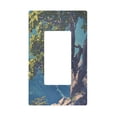 thumbnail image 1 of Yayeee Rocker Switch Wall Plate 1-Gang 4.6"x2.9" Home Decorative Outlet Cover, Blue Tree, 1 of 6