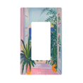 thumbnail image 1 of Yayeee Rocker Switch Wall Plate 1-Gang 4.6"x2.9" Home Decorative Outlet Cover, Boat Seaside, 1 of 6
