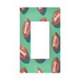 thumbnail image 1 of Yayeee Rocker Switch Wall Plate 1-Gang 4.6"x2.9" Home Decorative Outlet Cover, Brown American Footballs, 1 of 6