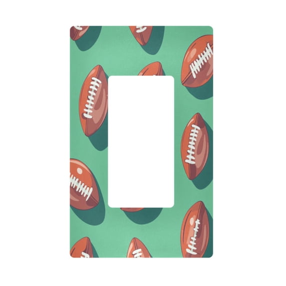 Yayeee Rocker Switch Wall Plate 1-Gang 4.6"x2.9" Home Decorative Outlet Cover, Brown American Footballs