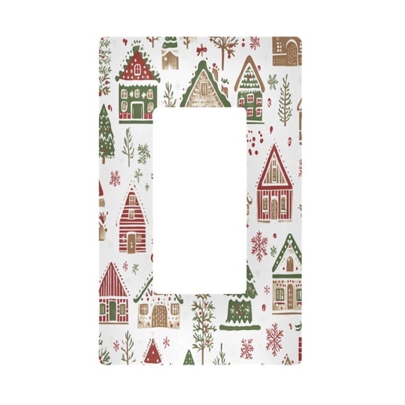 Yayeee Rocker Switch Wall Plate 1-Gang 4.6"x2.9" Home Decorative Outlet Cover, Brown Christmas House