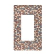 thumbnail image 1 of Yayeee Rocker Switch Wall Plate 1-Gang 4.6"x2.9" Home Decorative Outlet Cover, Brown Geometric Pattern, 1 of 6