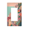 thumbnail image 1 of Yayeee Rocker Switch Wall Plate 1-Gang 4.6"x2.9" Home Decorative Outlet Cover, Cityscape Painting, 1 of 6