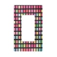 thumbnail image 1 of Yayeee Rocker Switch Wall Plate 1-Gang 4.6"x2.9" Home Decorative Outlet Cover, Colorful Block Pattern, 1 of 6