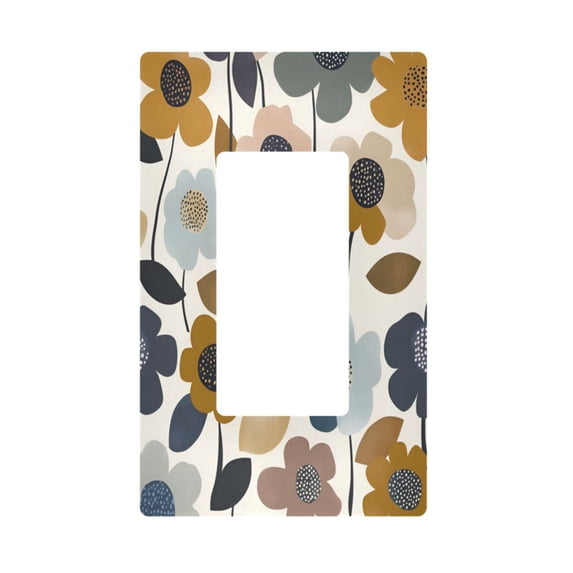 Yayeee Rocker Switch Wall Plate 1-Gang 4.6"x2.9" Home Decorative Outlet Cover, Colorful Floral