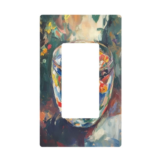 Yayeee Rocker Switch Wall Plate 1-Gang 4.6"x2.9" Home Decorative Outlet Cover, Colorful Goldfish