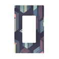 thumbnail image 1 of Yayeee Rocker Switch Wall Plate 1-Gang 4.6"x2.9" Home Decorative Outlet Cover, Cube Stripes, 1 of 6