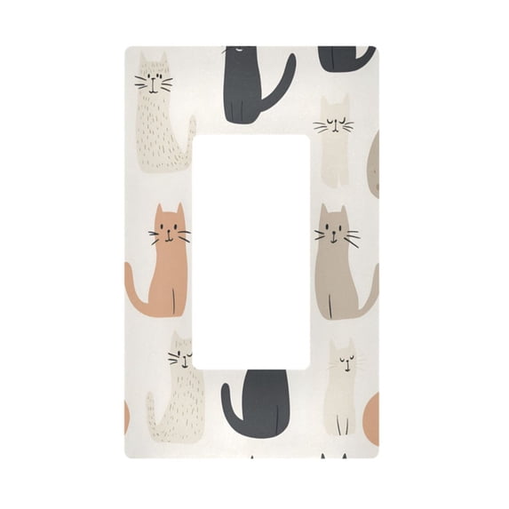 Yayeee Rocker Switch Wall Plate 1-Gang 4.6"x2.9" Home Decorative Outlet Cover, Cute Cartoon Cats