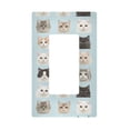 thumbnail image 1 of Yayeee Rocker Switch Wall Plate 1-Gang 4.6"x2.9" Home Decorative Outlet Cover, Cute Cat Faces, 1 of 6