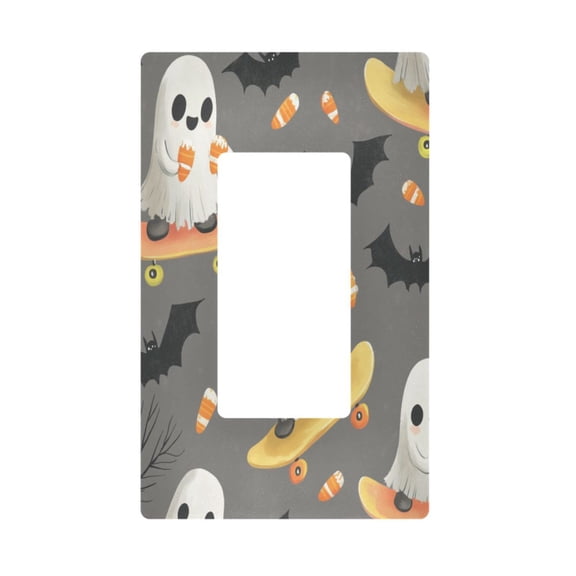 Yayeee Rocker Switch Wall Plate 1-Gang 4.6"x2.9" Home Decorative Outlet Cover, Cute Ghosts