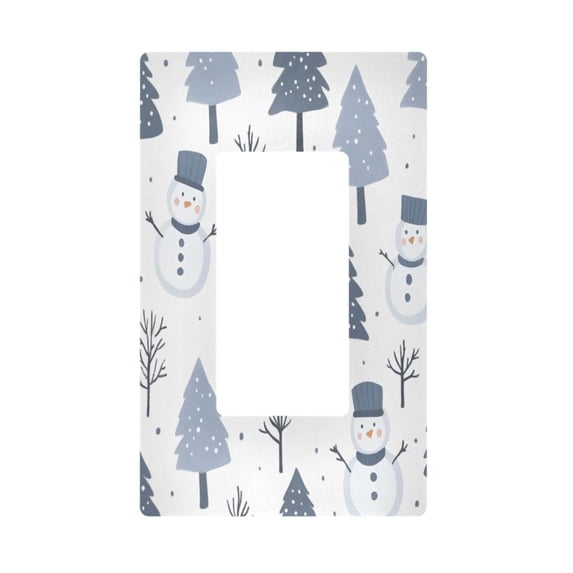 Yayeee Rocker Switch Wall Plate 1-Gang 4.6"x2.9" Home Decorative Outlet Cover, Cute Snowmen