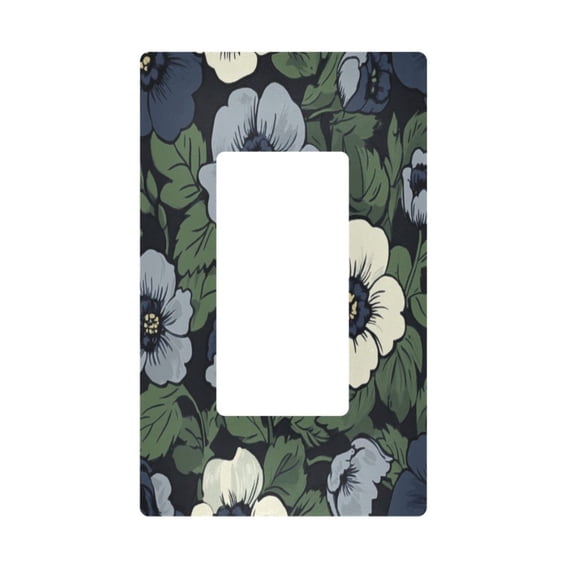 Yayeee Rocker Switch Wall Plate 1-Gang 4.6"x2.9" Home Decorative Outlet Cover, Dark Floral