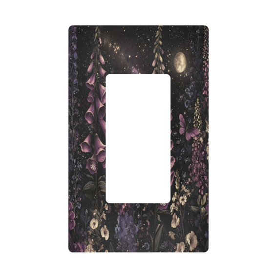 Yayeee Rocker Switch Wall Plate 1-Gang 4.6"x2.9" Home Decorative Outlet Cover, Dark Gothic Floral