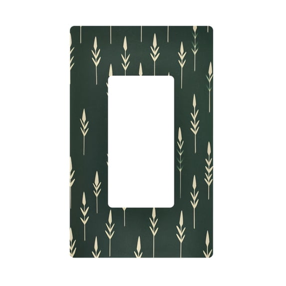 Yayeee Rocker Switch Wall Plate 1-Gang 4.6"x2.9" Home Decorative Outlet Cover, Dark Green Plants