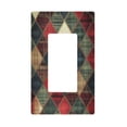 thumbnail image 1 of Yayeee Rocker Switch Wall Plate 1-Gang 4.6"x2.9" Home Decorative Outlet Cover, Dark Tartan Pattern, 1 of 6