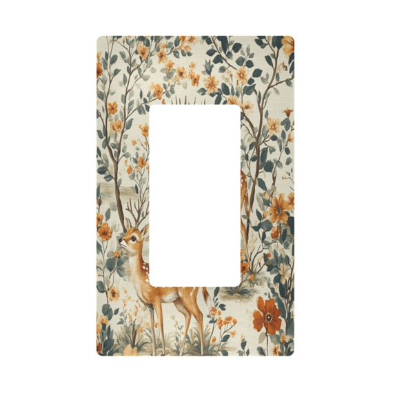 Yayeee Rocker Switch Wall Plate 1-Gang 4.6"x2.9" Home Decorative Outlet Cover, Deer Pattern
