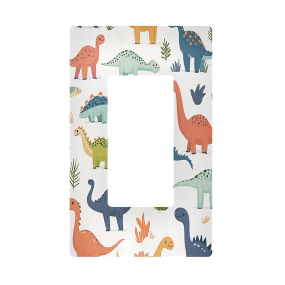 Yayeee Rocker Switch Wall Plate 1-Gang 4.6"x2.9" Home Decorative Outlet Cover, Dinosaur Pattern