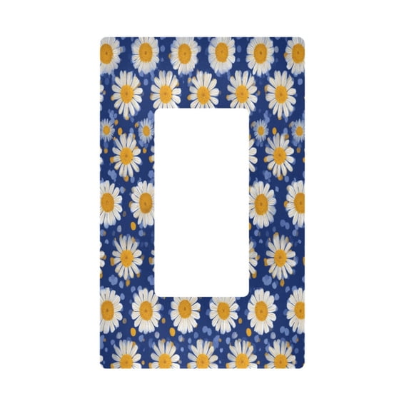 Yayeee Rocker Switch Wall Plate 1-Gang 4.6"x2.9" Home Decorative Outlet Cover, Elegant Daisy Pattern