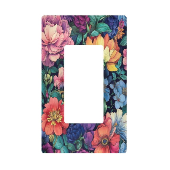 Yayeee Rocker Switch Wall Plate 1-Gang 4.6"x2.9" Home Decorative Outlet Cover, Ethereal Floral Harmony