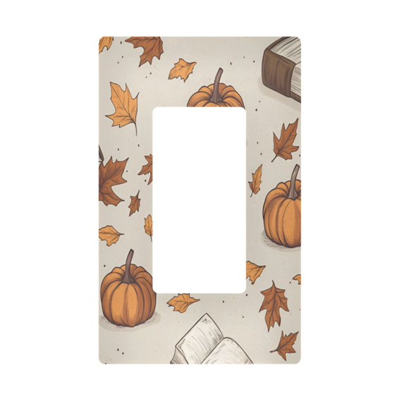 Yayeee Rocker Switch Wall Plate 1-Gang 4.6"x2.9" Home Decorative Outlet Cover, Fall Pumpkin Pattern